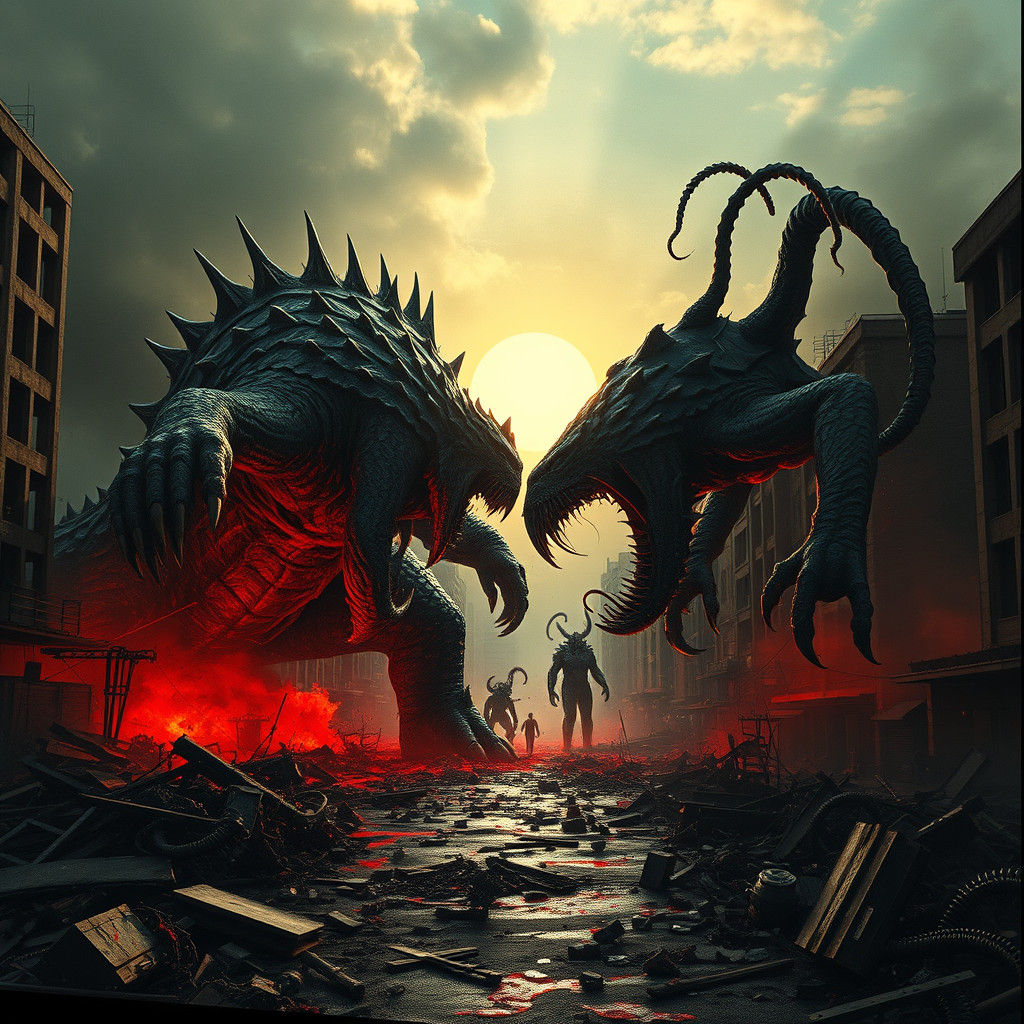 Monsters Clash in Carnage-Strewn Cityscape