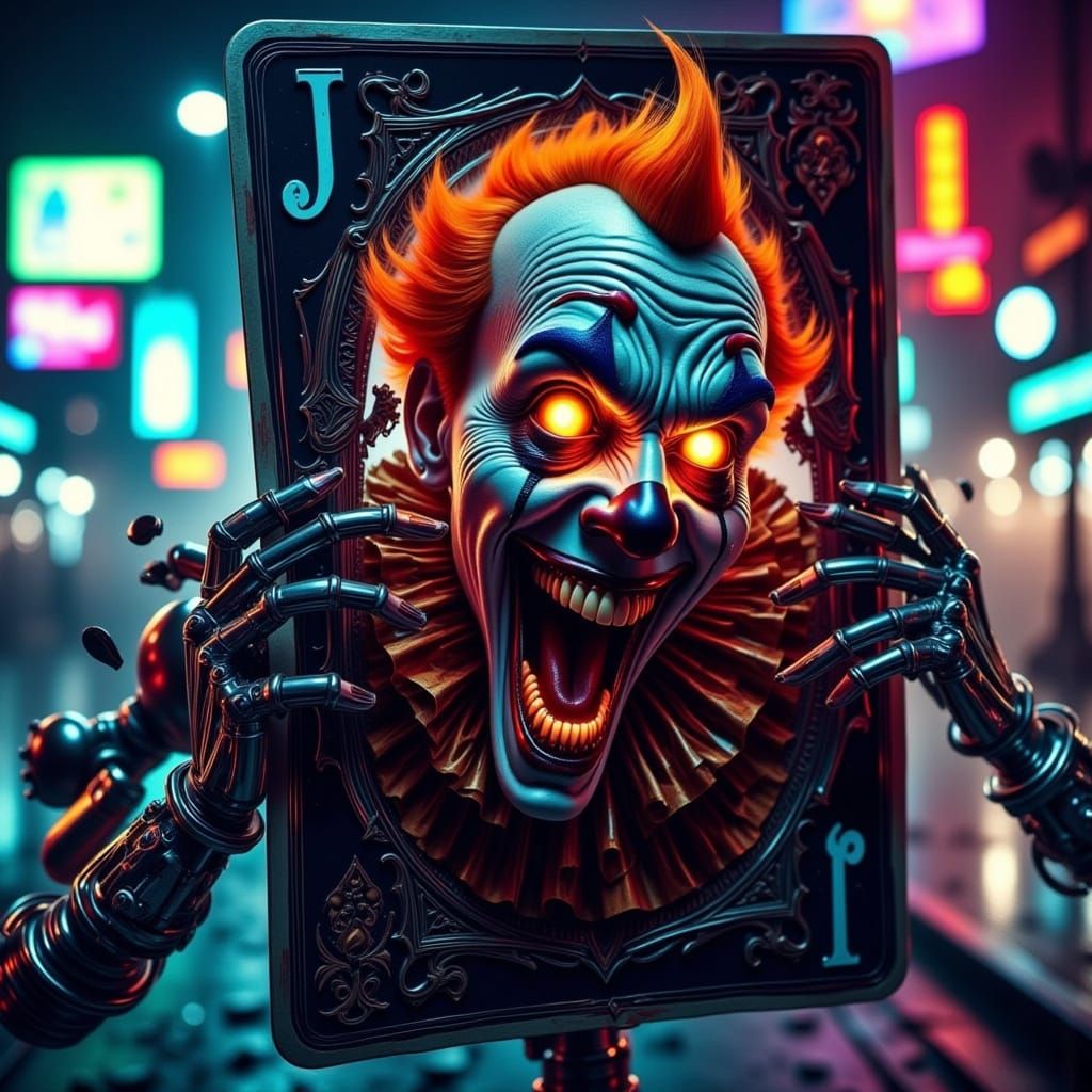Cyberpunk Clown in Chaos