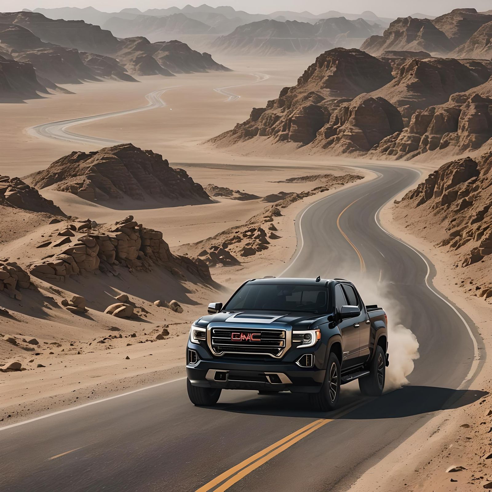 GMC Car on Saudi Arabia Road in 4K