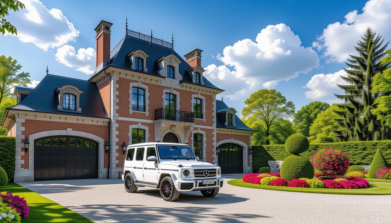 Grand Chateau with Mercedes-Benz in Monet Style