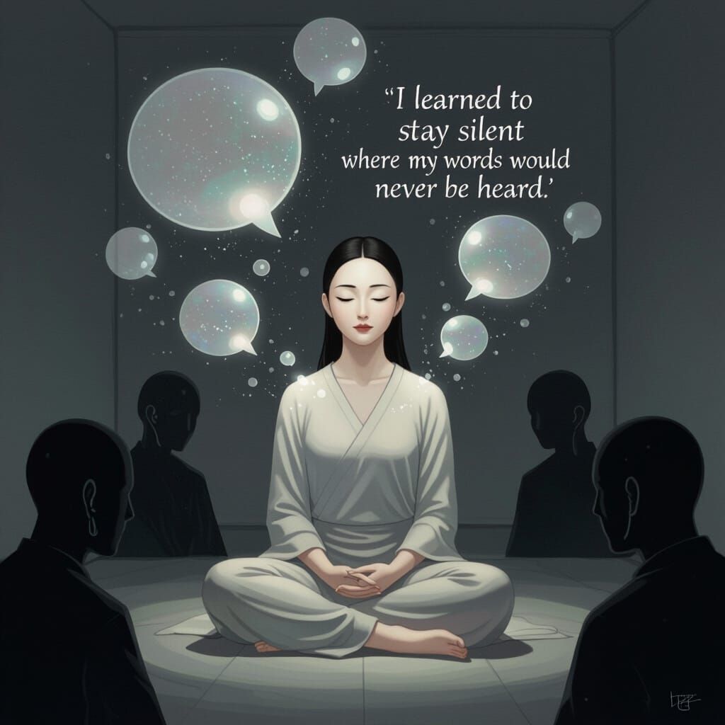 Serene Silence: Inner Strength in Minimalist Style