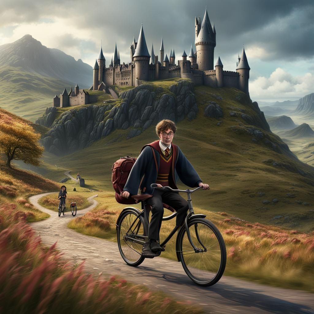 Harry Potter Rides a Bike in Scotland