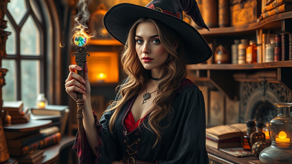 Benevolent Witch in Mystical Magic Shop