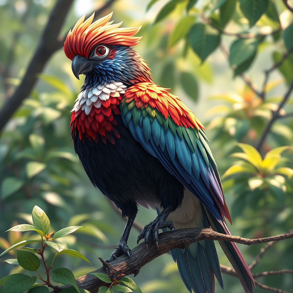Majestic Bird in Detailed 3D Anime Style