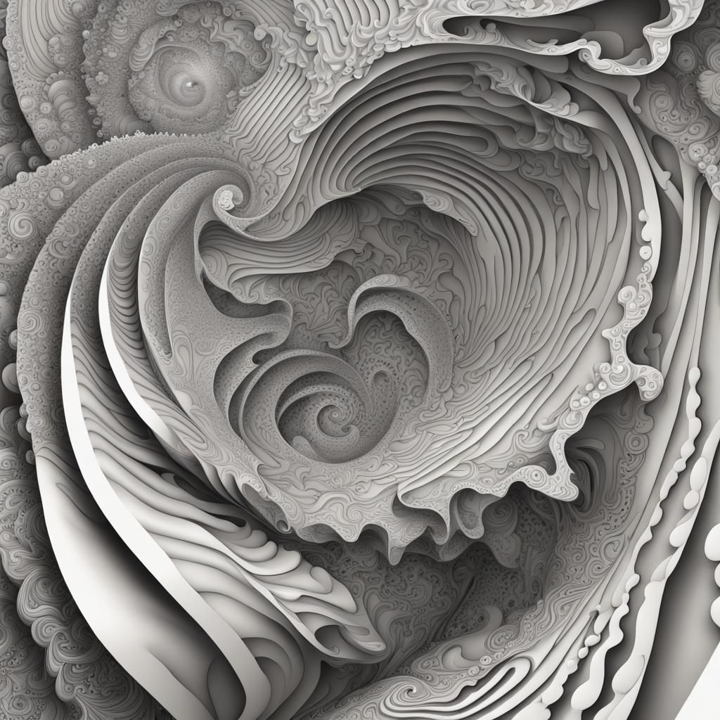 Abstract Fractal Wonderland of Thoughts in 3D
