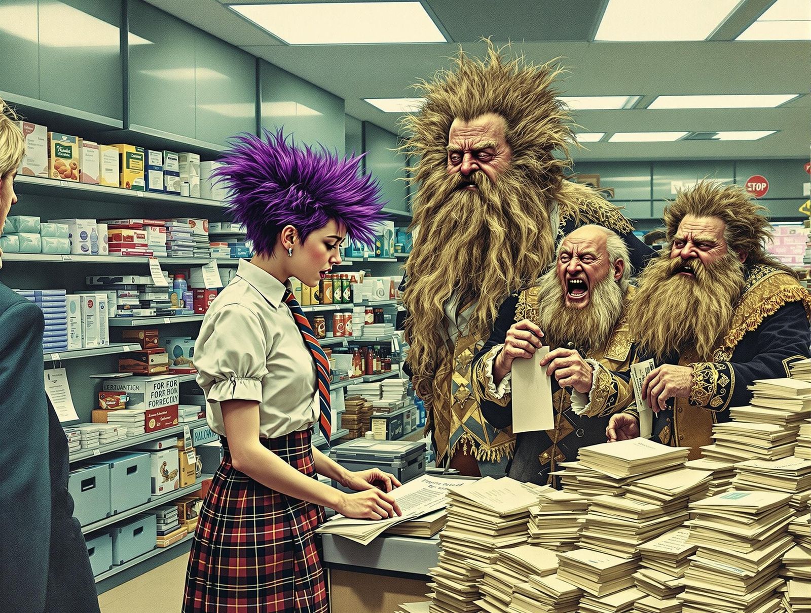 Surreal 1970s Schoolgirl Meets Bureaucratic Chaos in Eclecti...