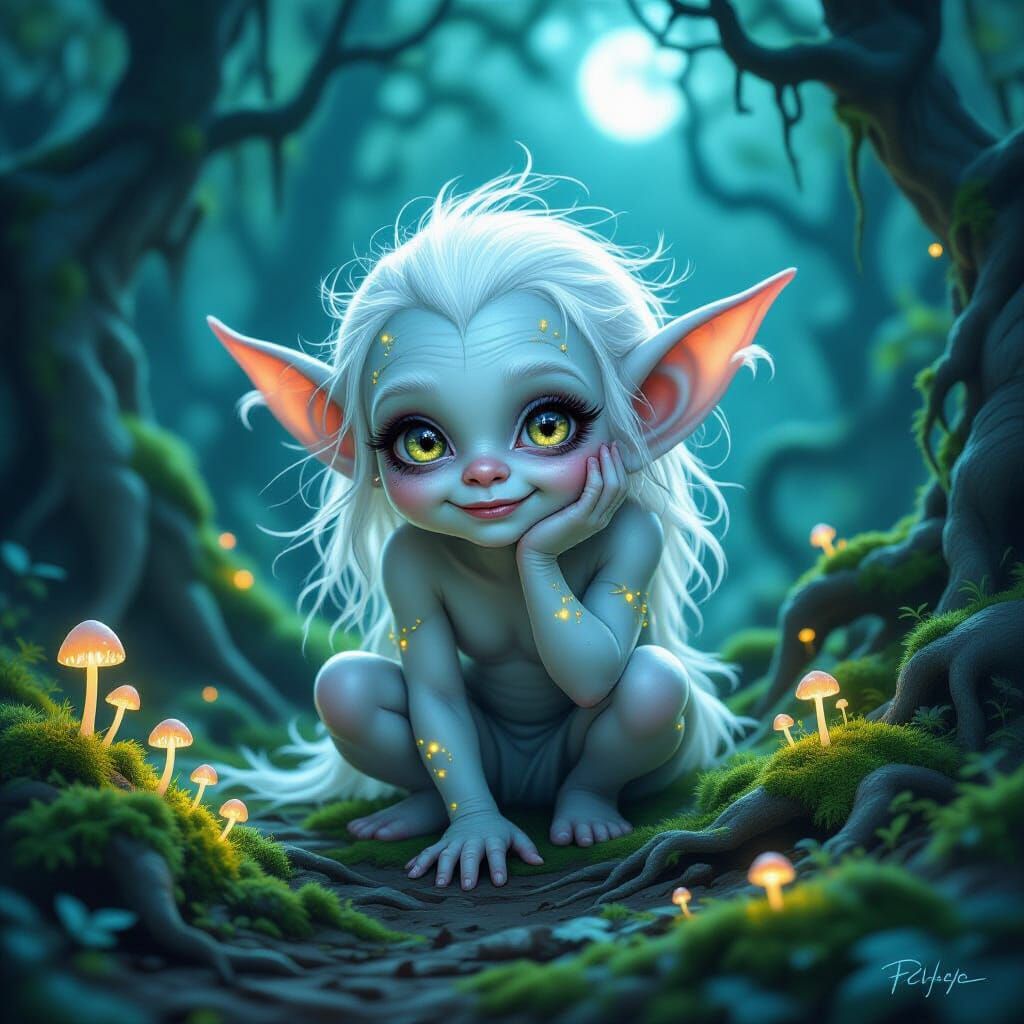 Albino Goblin in Enchanted Forest