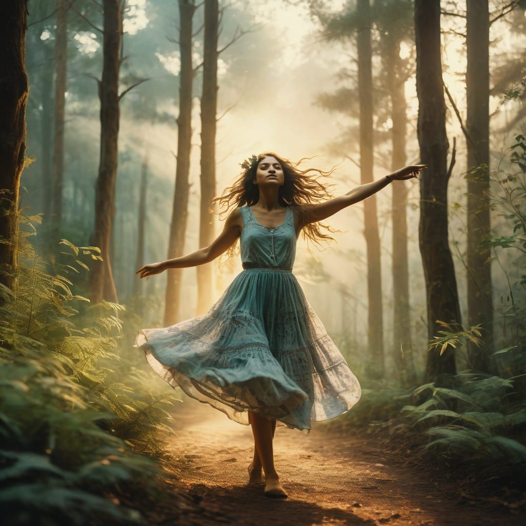 girl and wood
