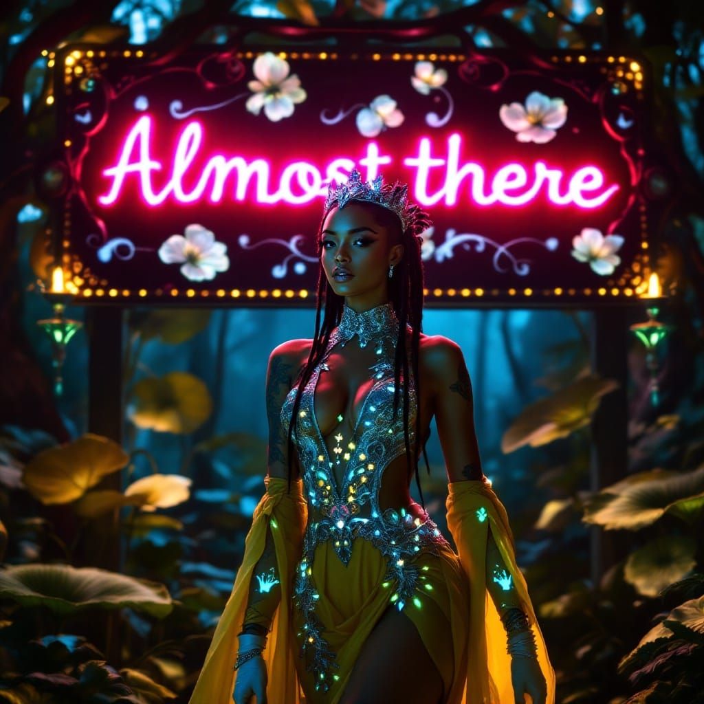 Sultry Nubian Goddess in Majestic Silver Crown