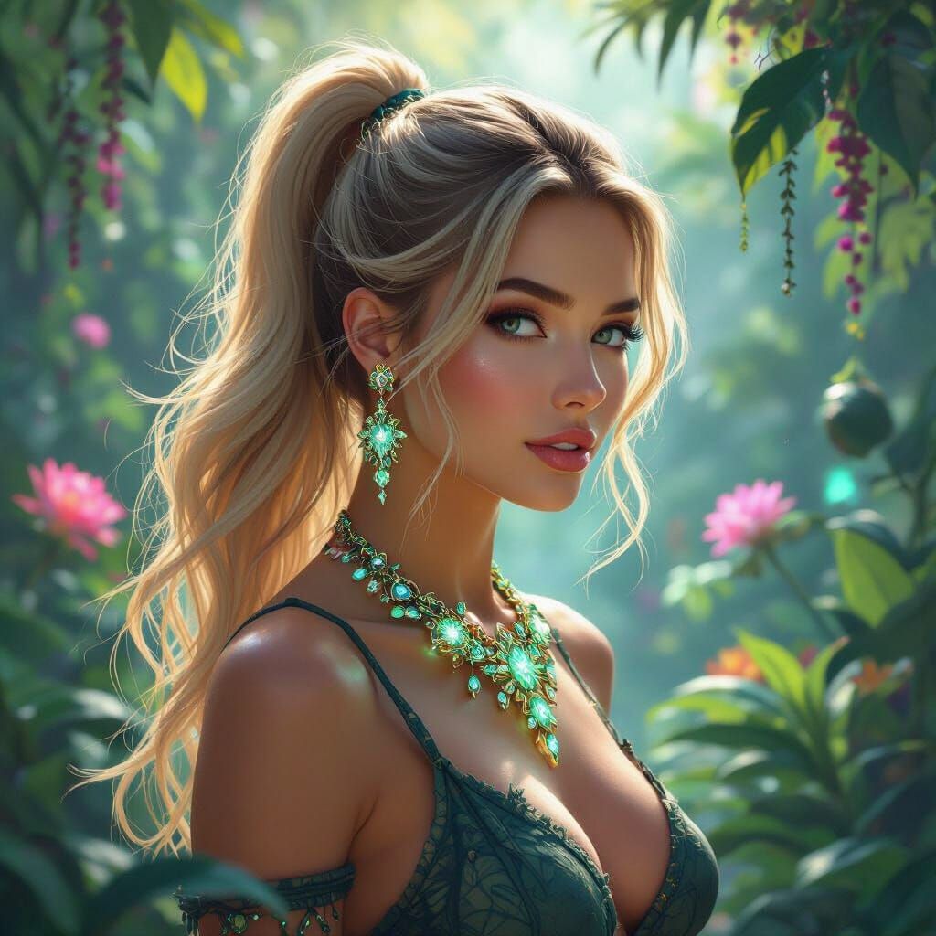 Bioluminescent Beauty in a Jurassic Garden