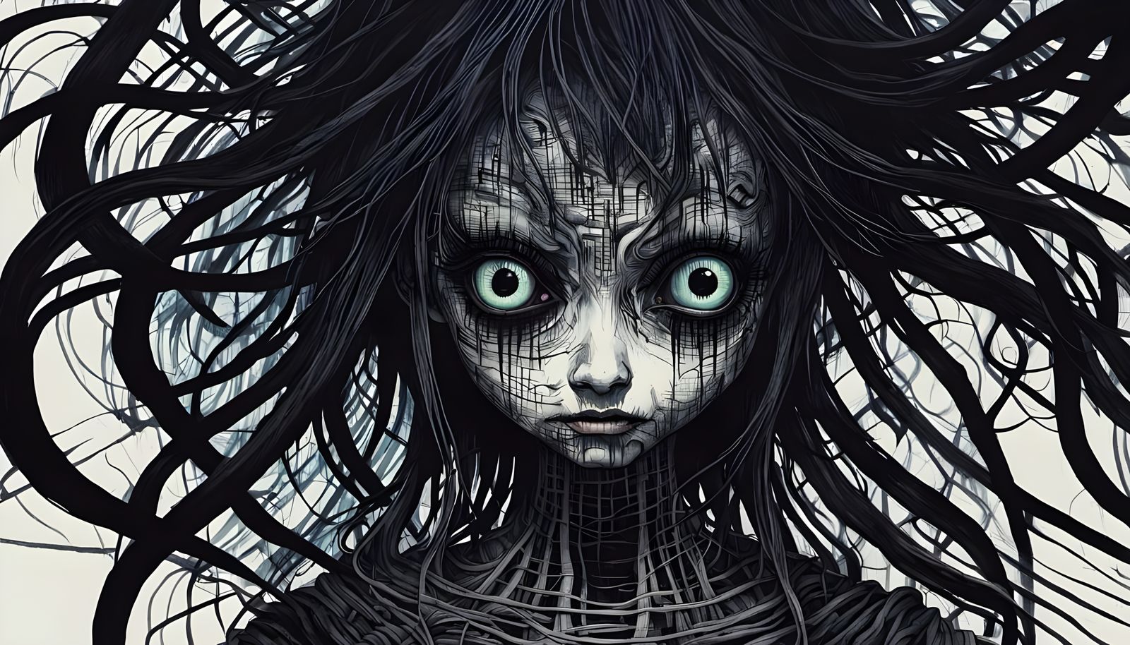 Junji Ito Inspired Glitch Monster in Dark Rituals