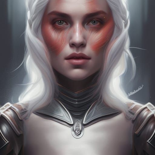 Detailed Portrait of Woman in Hyperrealistic Style