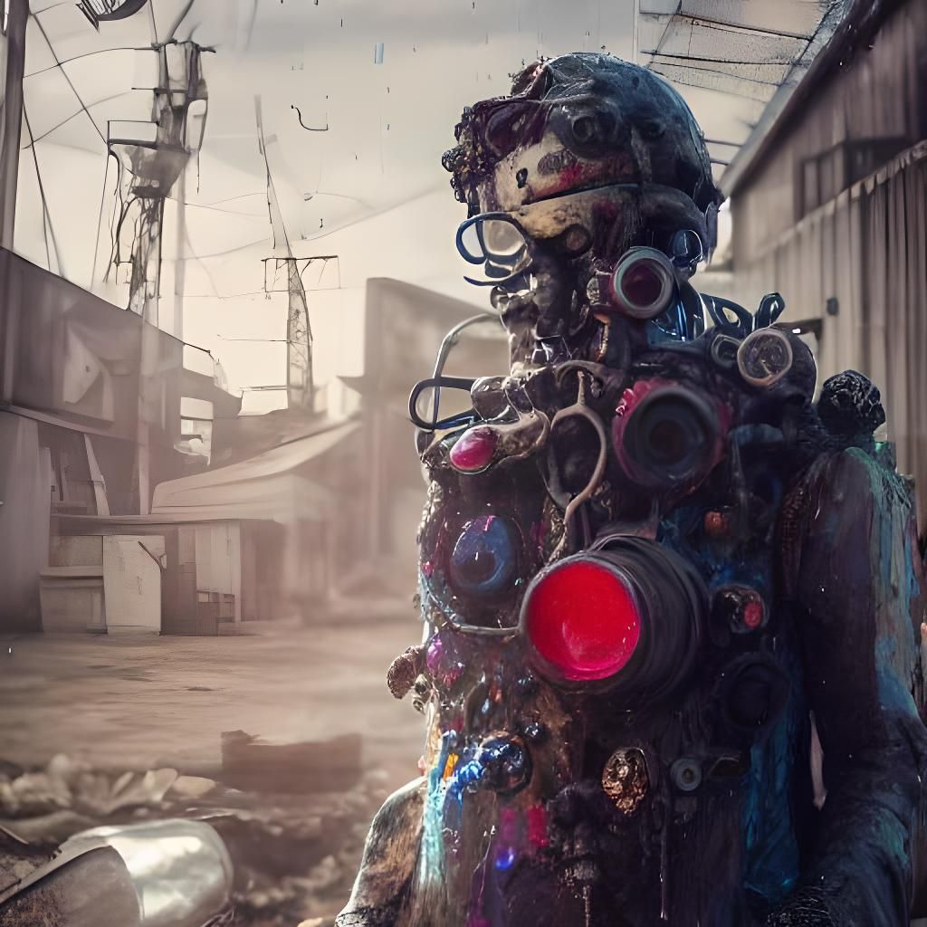 Michael Jackson Newspaper Collage in Post-Apocalyptic Style