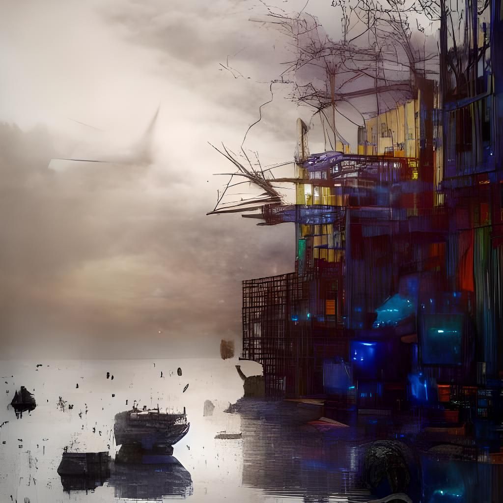 Michael Jackson Newspaper Collage in Post-Apocalyptic Settin...