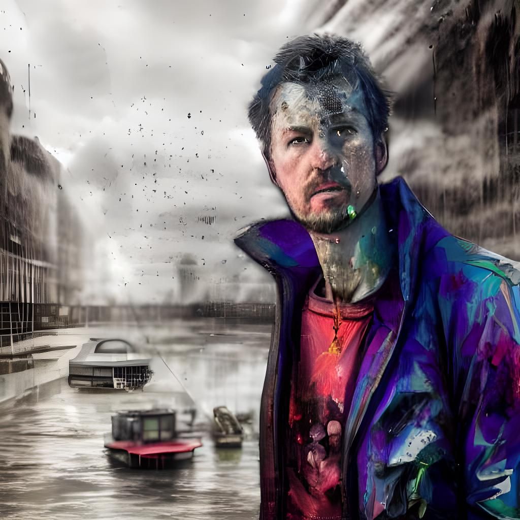 Michael Jackson Collage in Post-Apocalyptic Setting