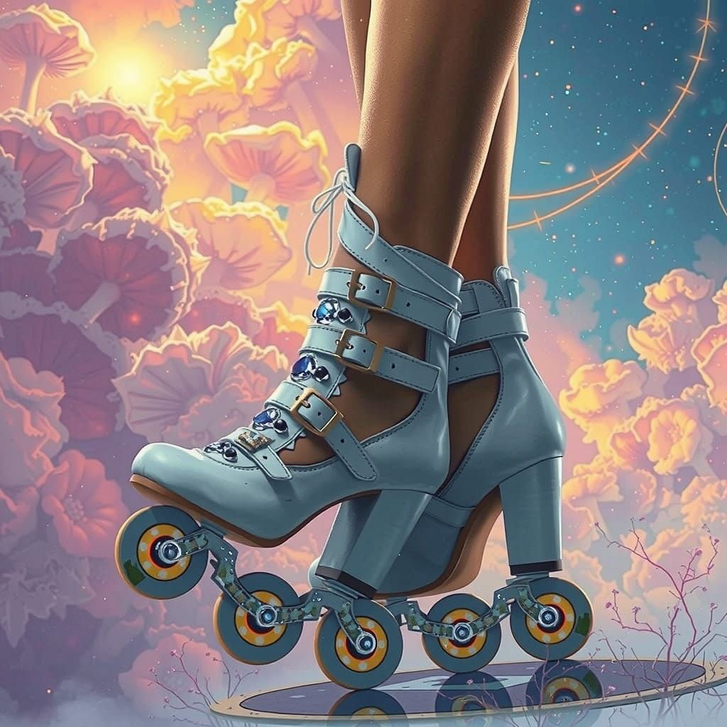 Surreal Woman's Feet in Fantasy Platform Sandals