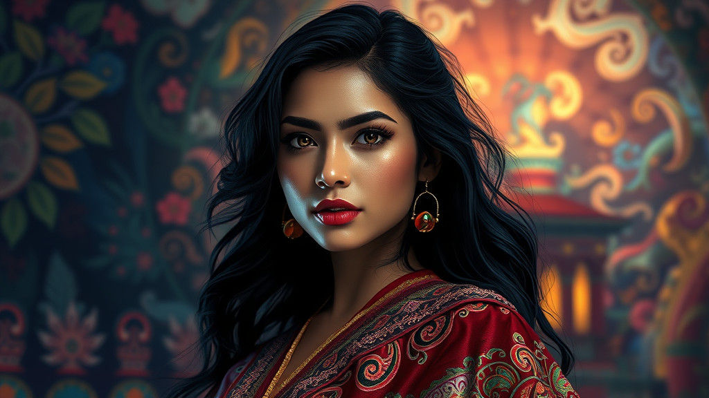 Stunning Latina Woman in Hyper-Detailed 8K Scene