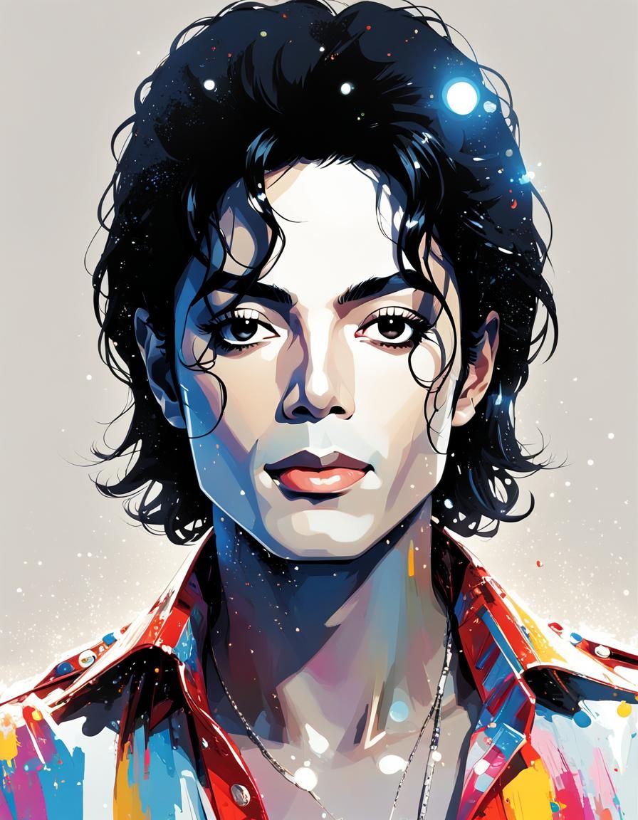 Michael Jackson Mugshot in Anime Style