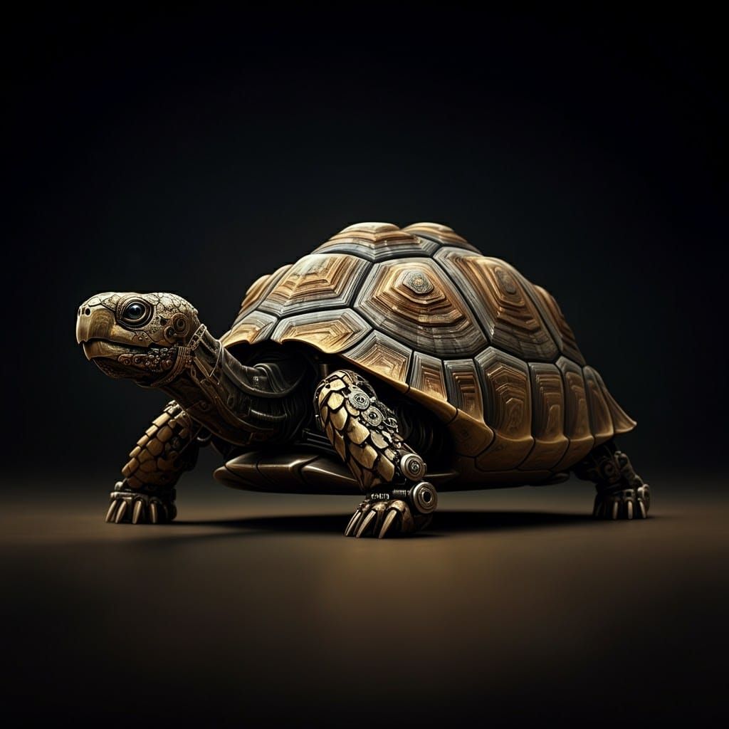 Steampunk Tortoise Made of Metal Parts
