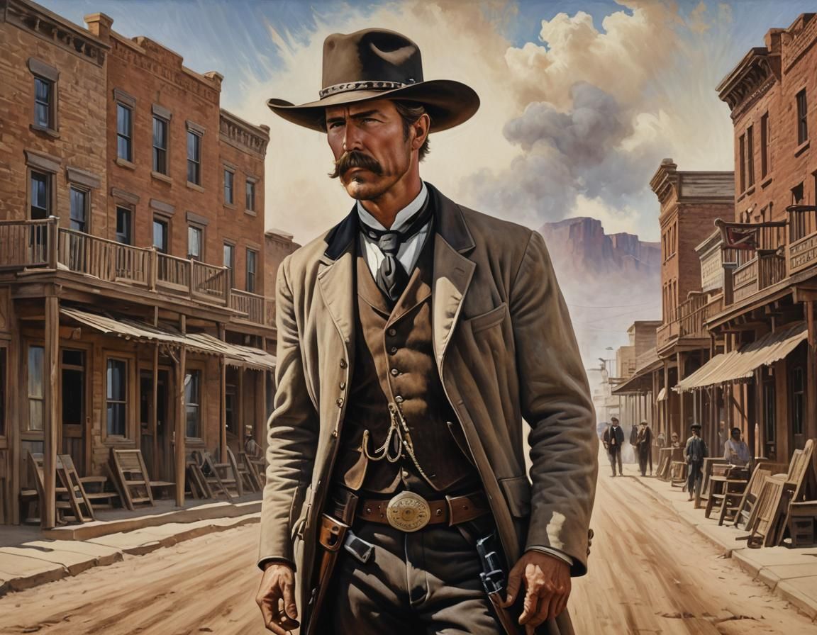 Wyatt Earp Painting in Old West Town of Tombstone