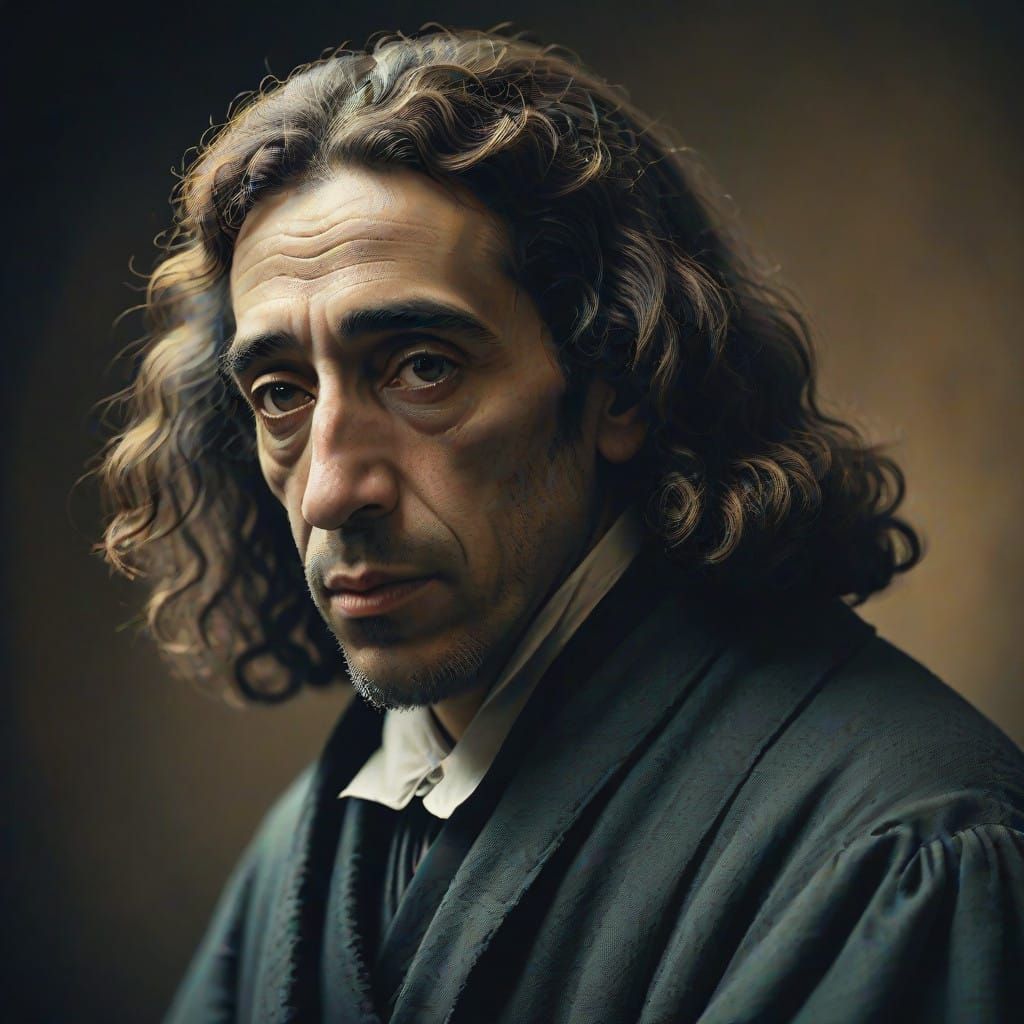 17th Century Philosopher Baruch Spinoza in Contemplative Exi...