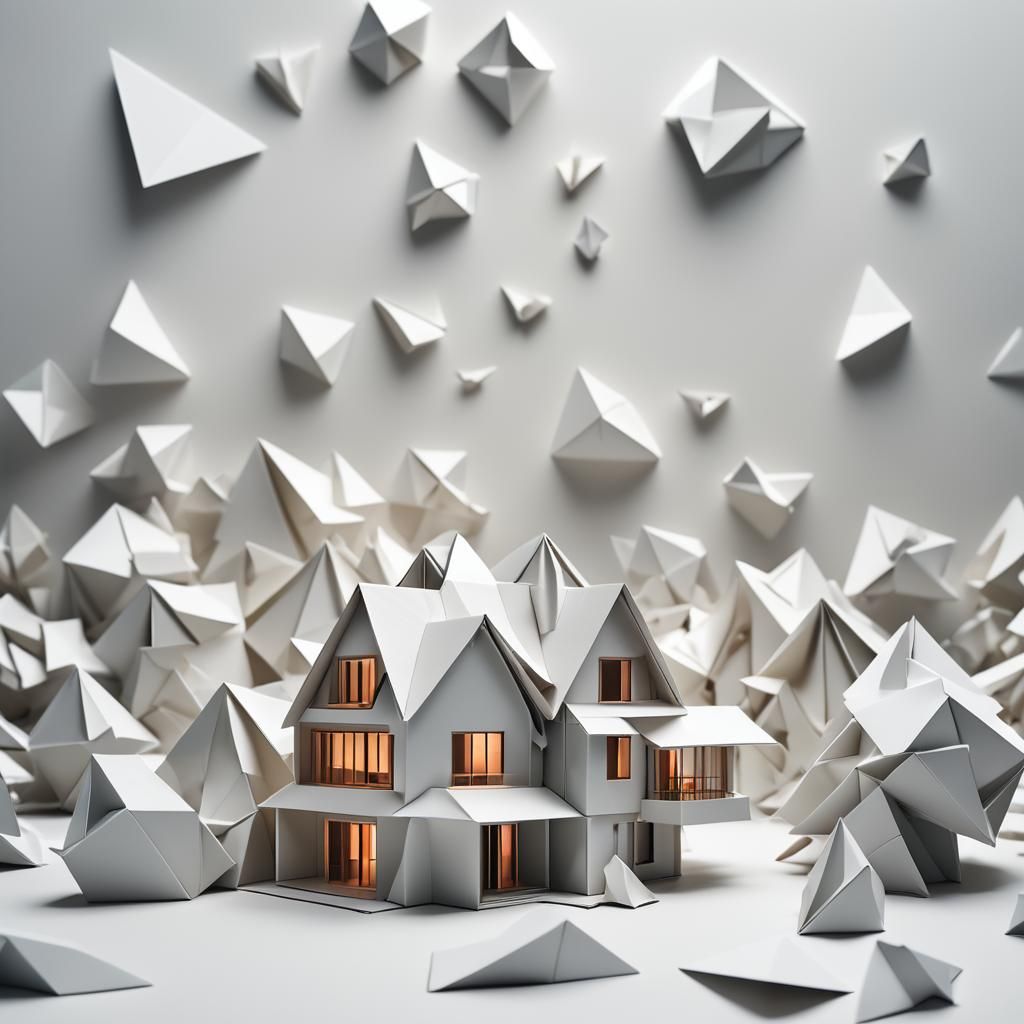 Minimalist Origami Paper House in Ultra Modern Style