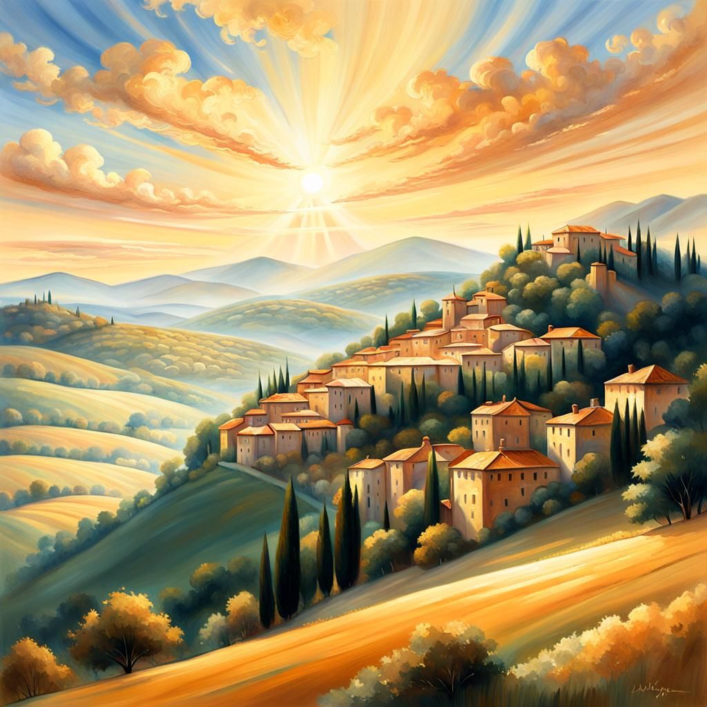 Hilltop City in Renaissance Style