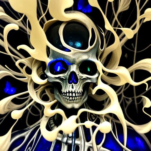 Optical Illusion: Female Form Made of Skulls