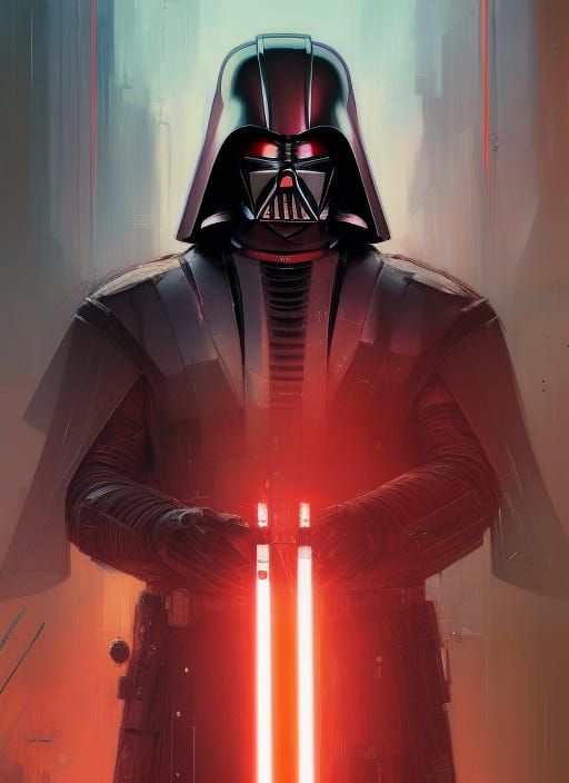 Darth Revan Portrait in Expressionist Impressionist Style