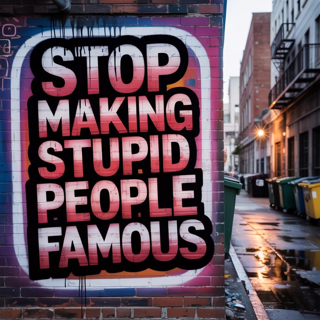 Urban Street Art Graffiti Message on Weathered Wall