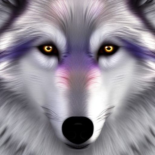 Majestic White Wolf Under Aurora Borealis