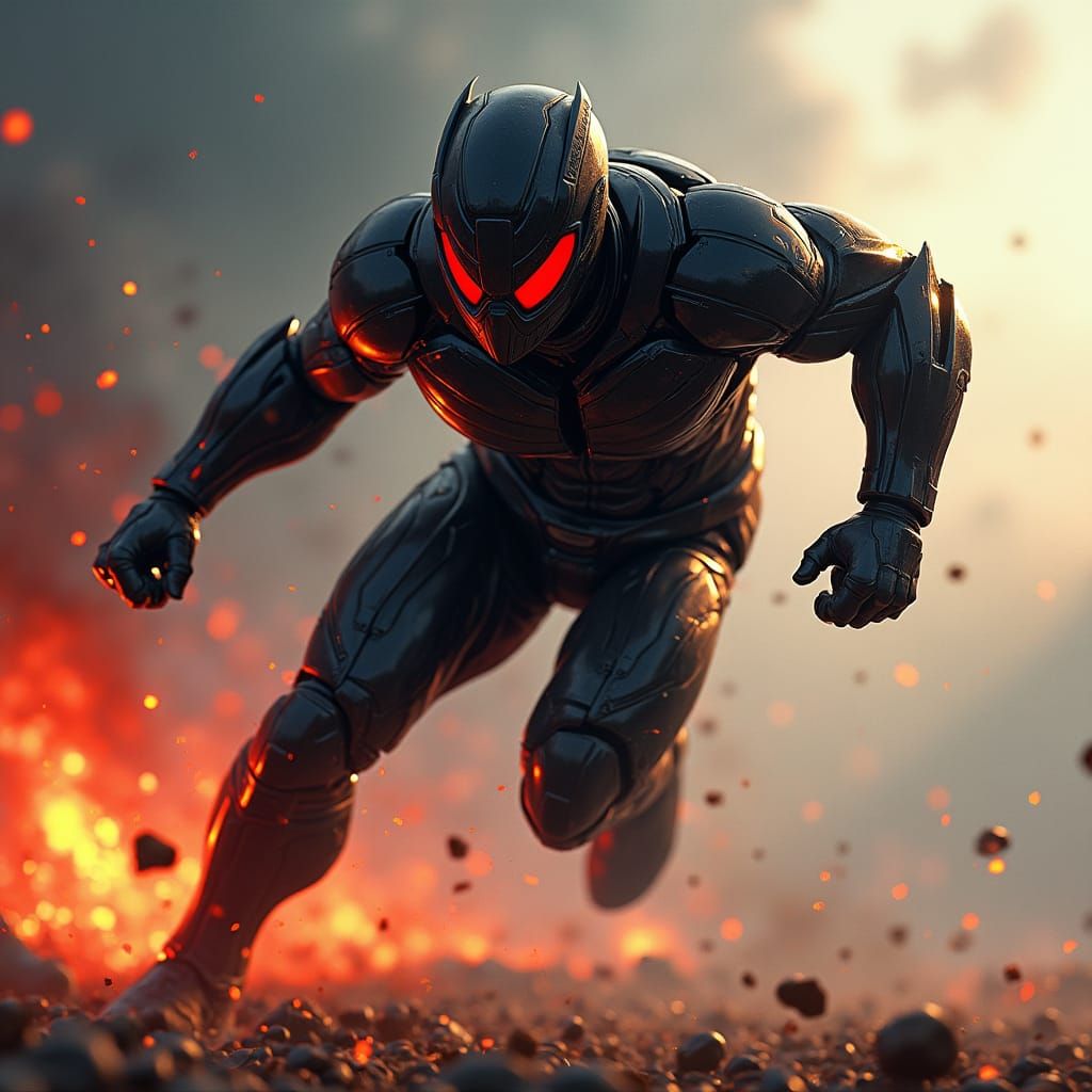 Armored Anti-Hero Speedster Fight in Dramatic Splash Art