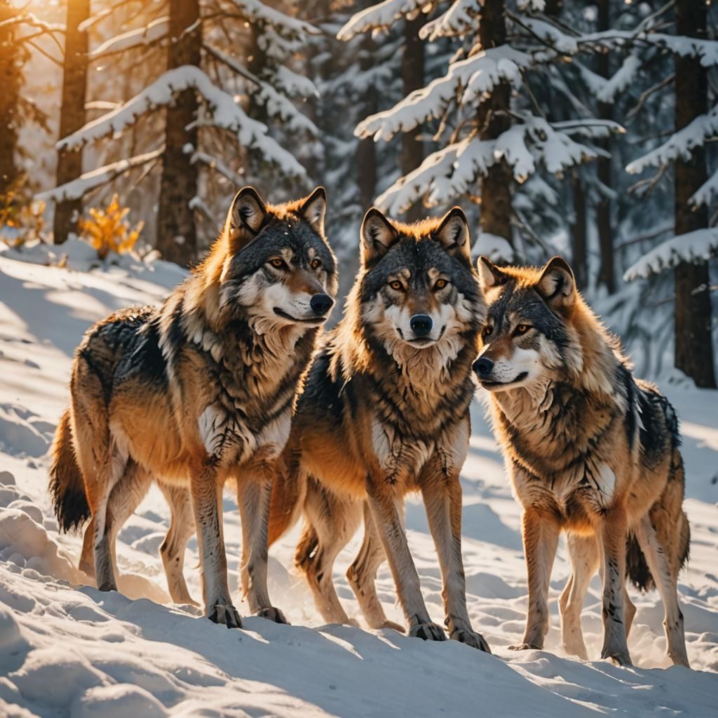 Wolves Playing in Snow: Surreal Wildlife Photography