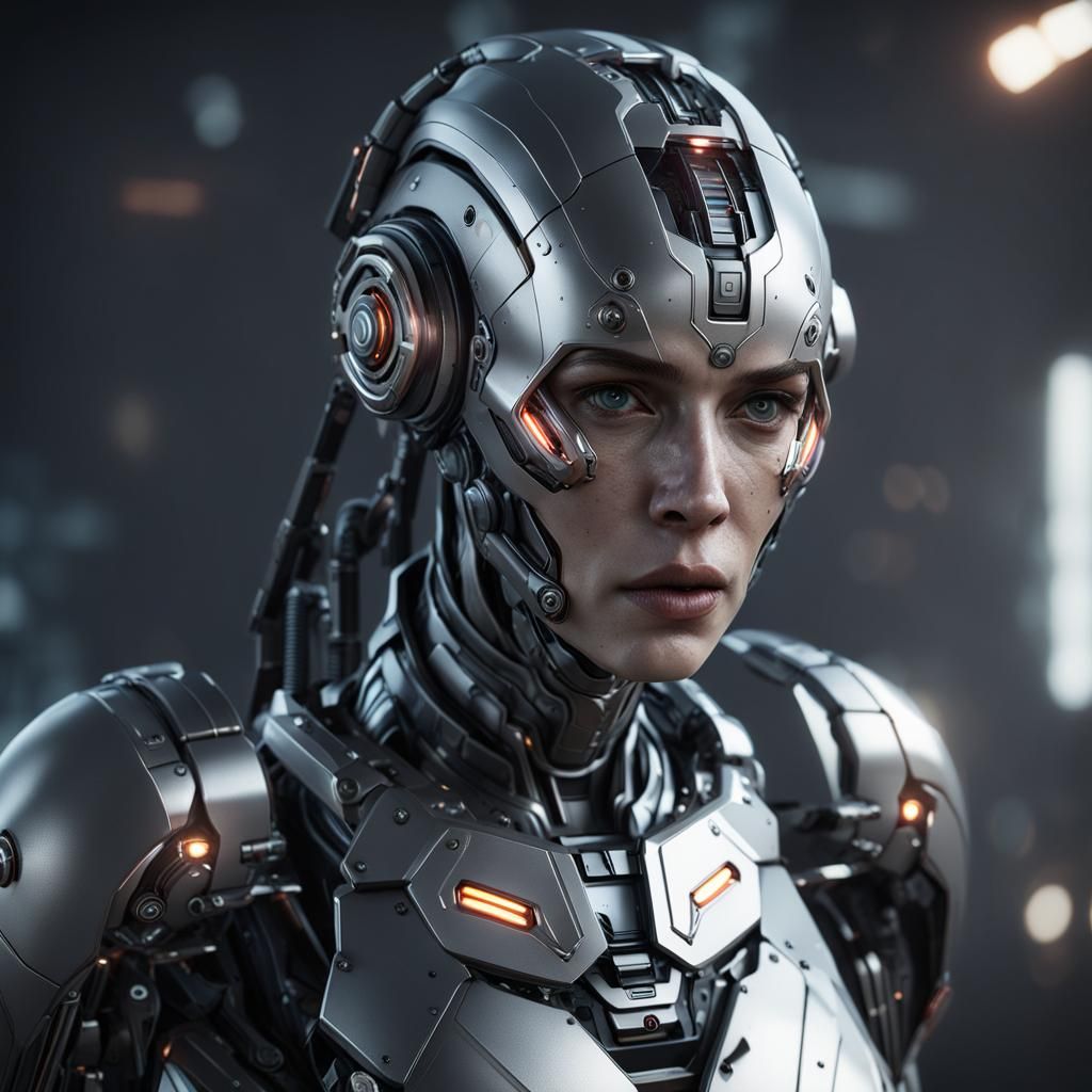 Intricate Female Cyborg in Cinematic 3D