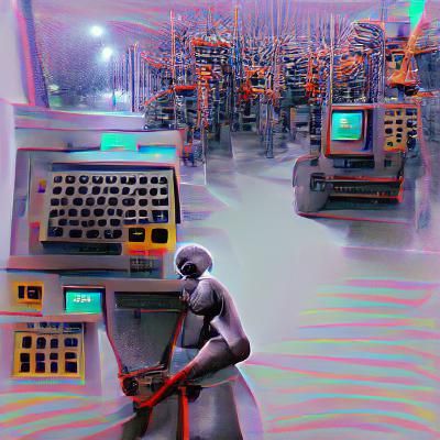 Cyberpunk Cityscape: Humanity and Machines