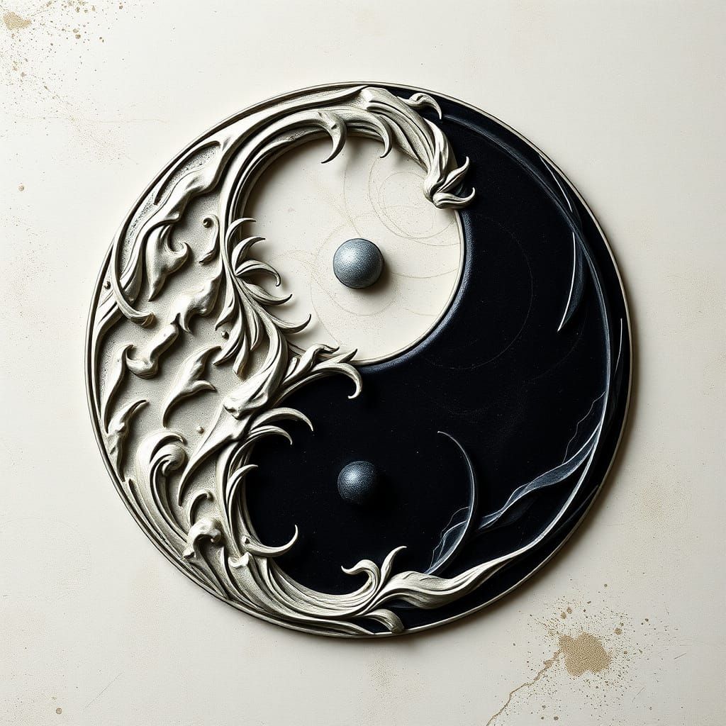 Detailed Yin-Yang Symbol of Balance