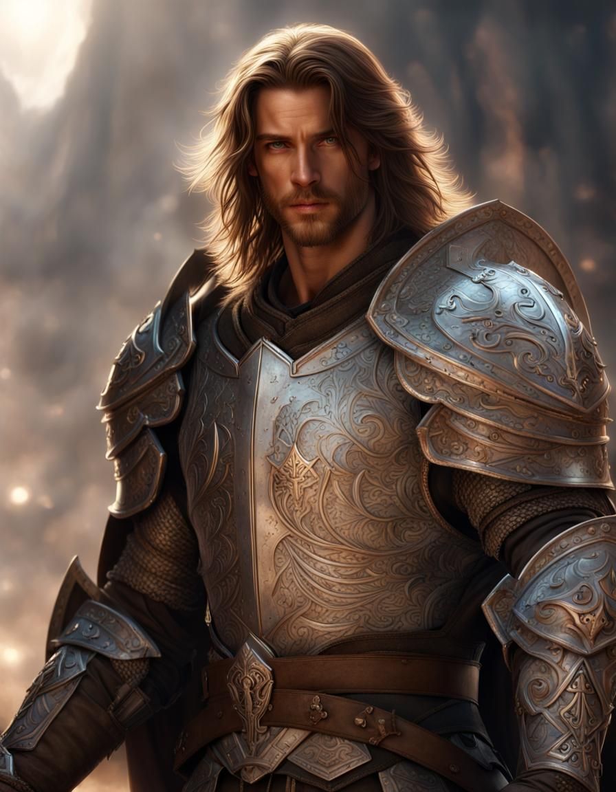 Epic Paladin with Sword and Shield