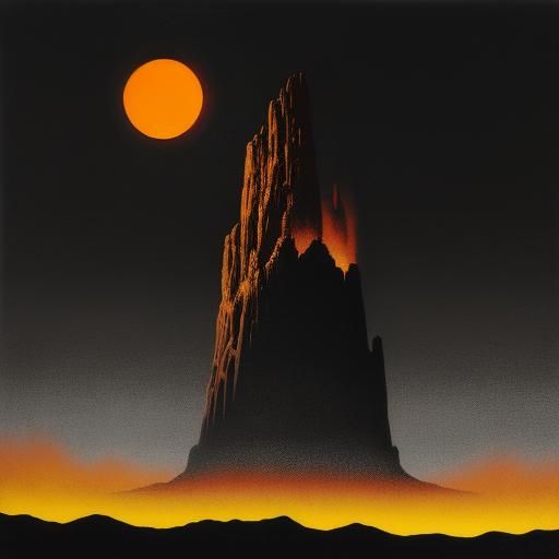 Vibrant Neon Sunrise in Surrealist Style