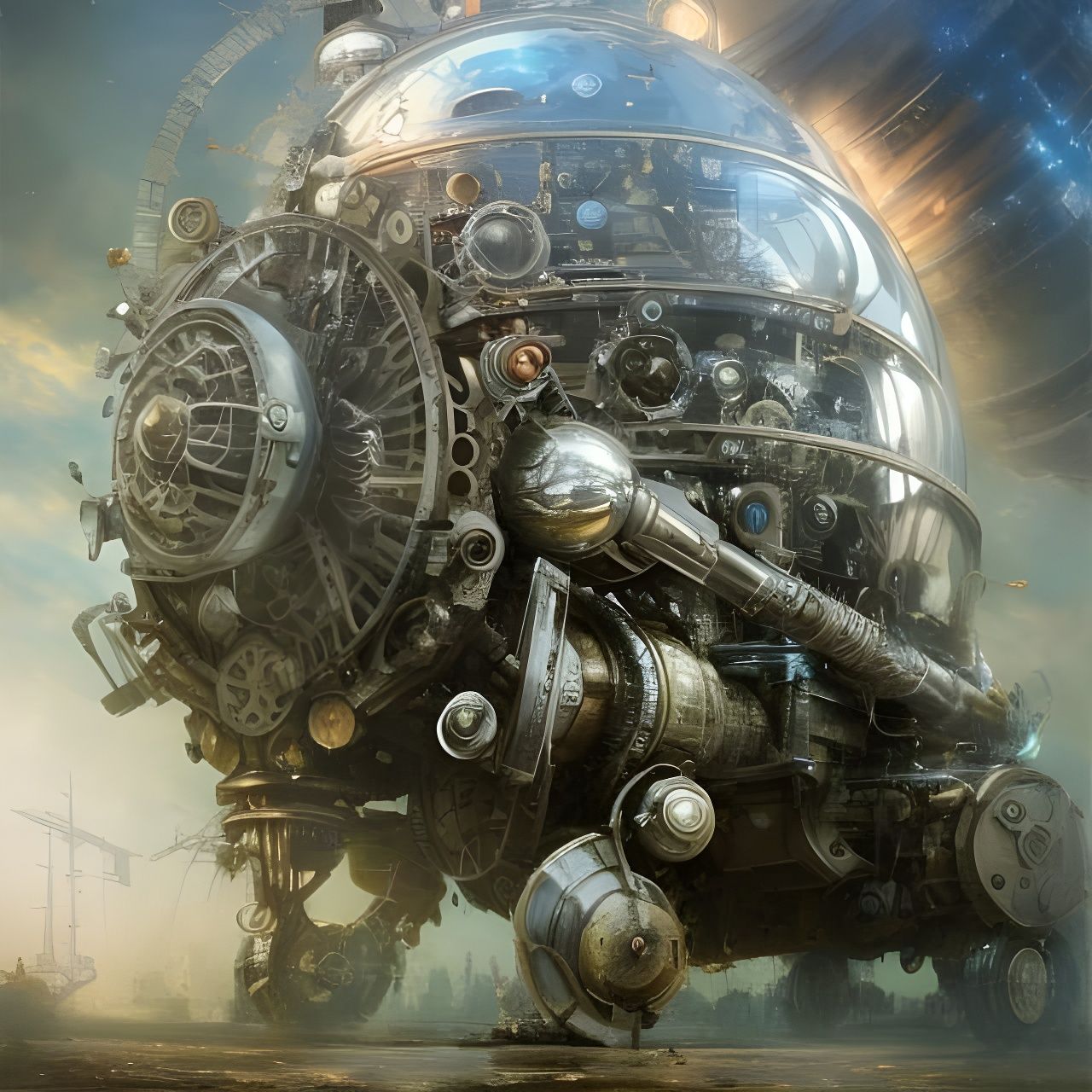 Dieselpunk Time Machine Travels Through Space
