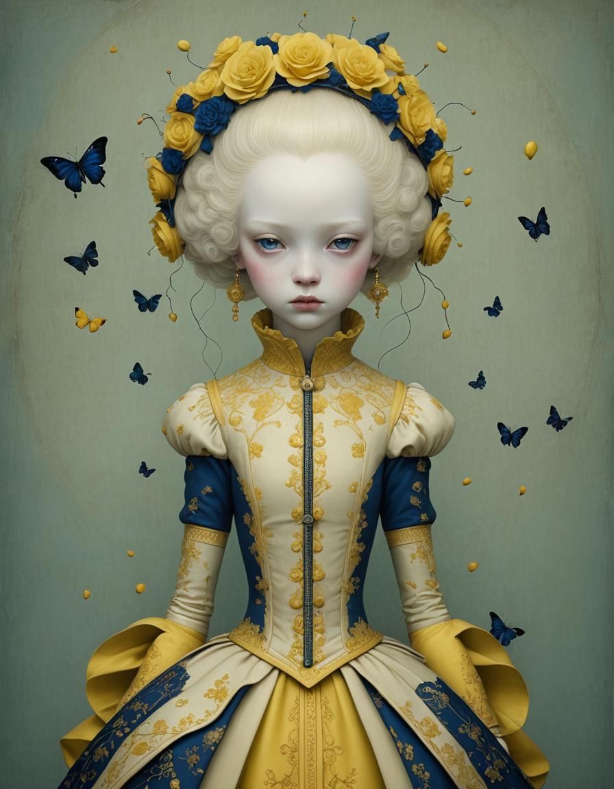 Sad Girl in Yellow: Ray Caesar-Style Portrait
