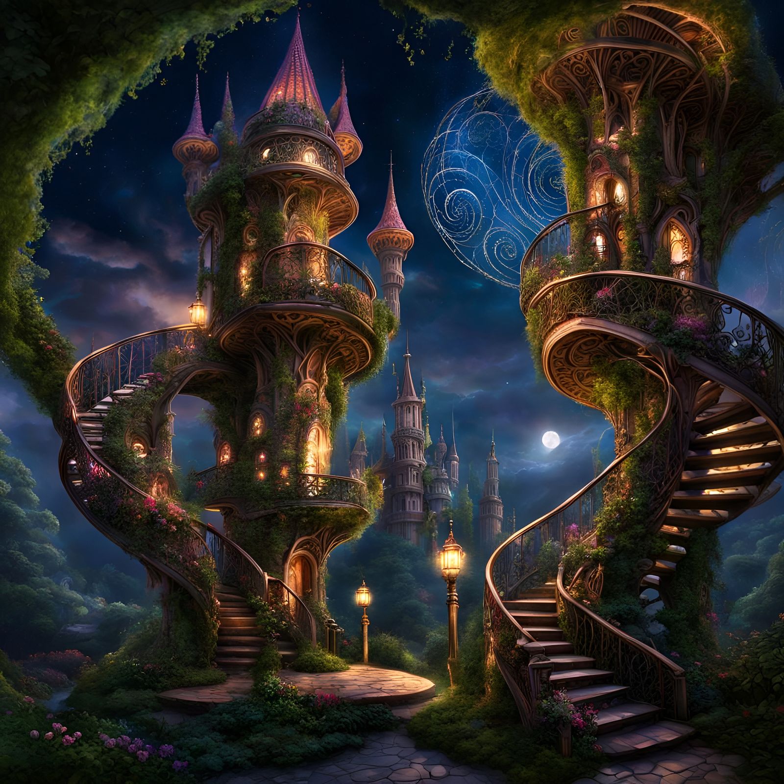 Fantastical Fairy Towers in Dreamlike World