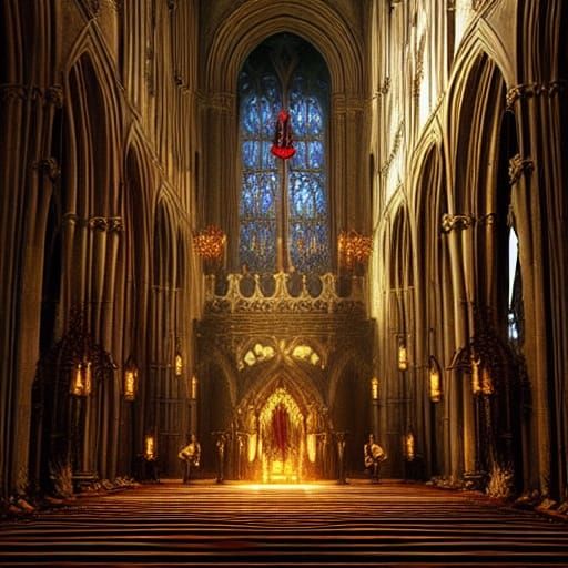 Sacred Chalice in Medieval Cathedral: Digital Matte Painting