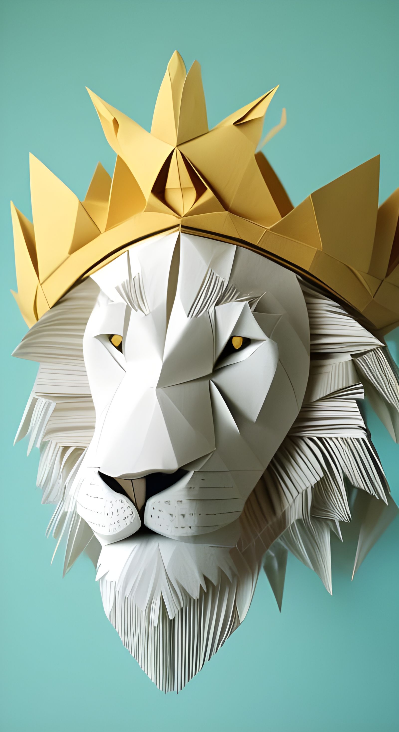 Majestic Lion in Art Nouveau Paper Sculpture