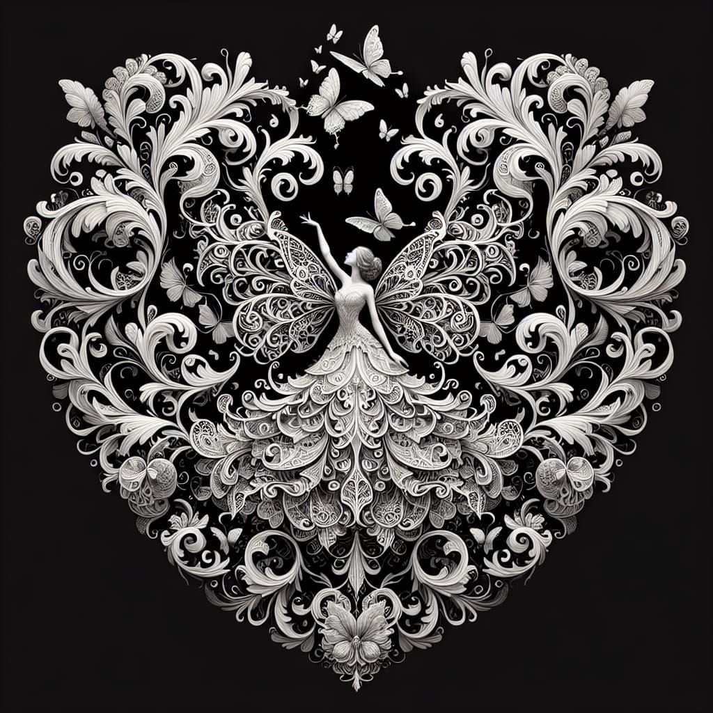 Fairy Queen in Whimsical Filigree Gown