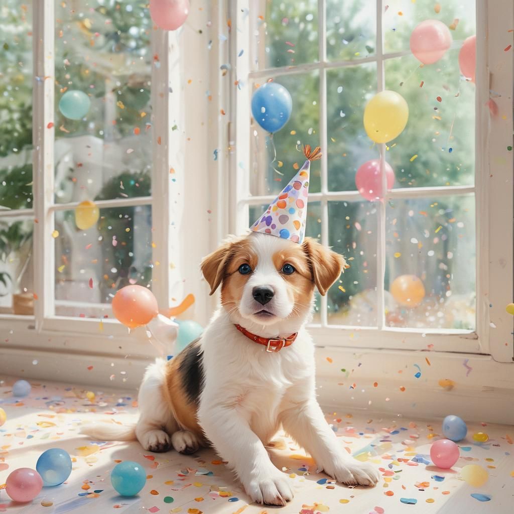 Puppy Party: A Whimsical Watercolor Celebration
