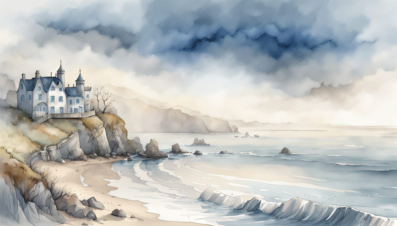 Misty Seaside Morning in Fairy Tale Style