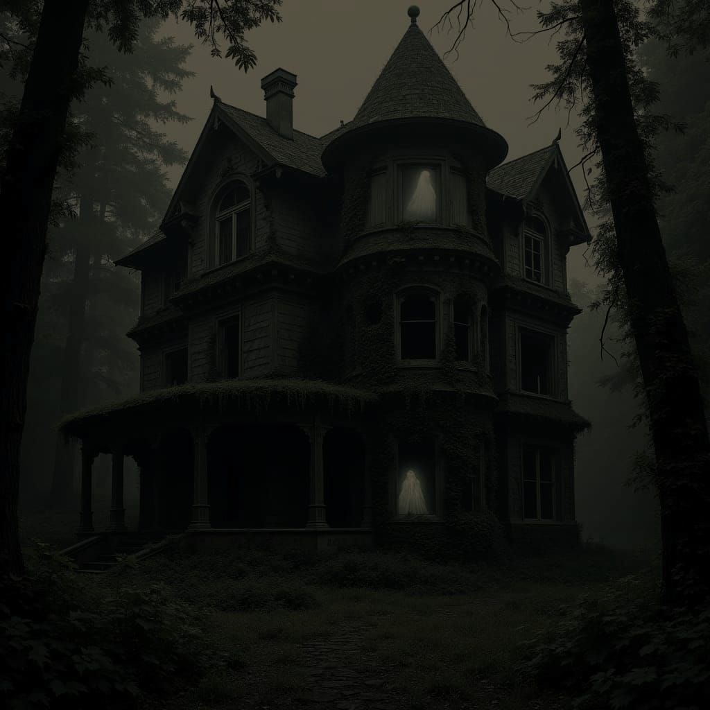 Creepy Abandoned Victorian House in Overgrown Forest