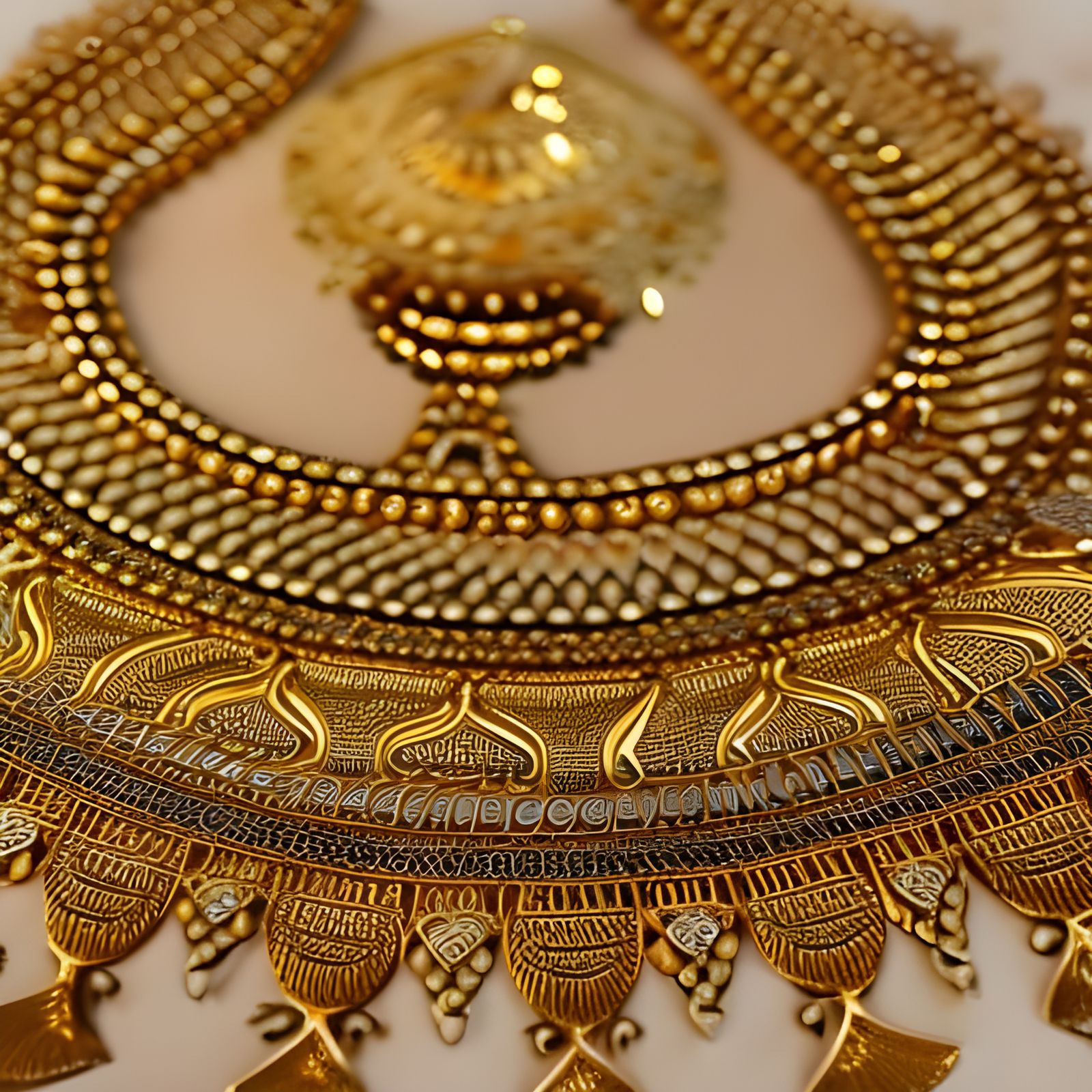 Egyptian Gold Necklace: Intricate Museum Piece