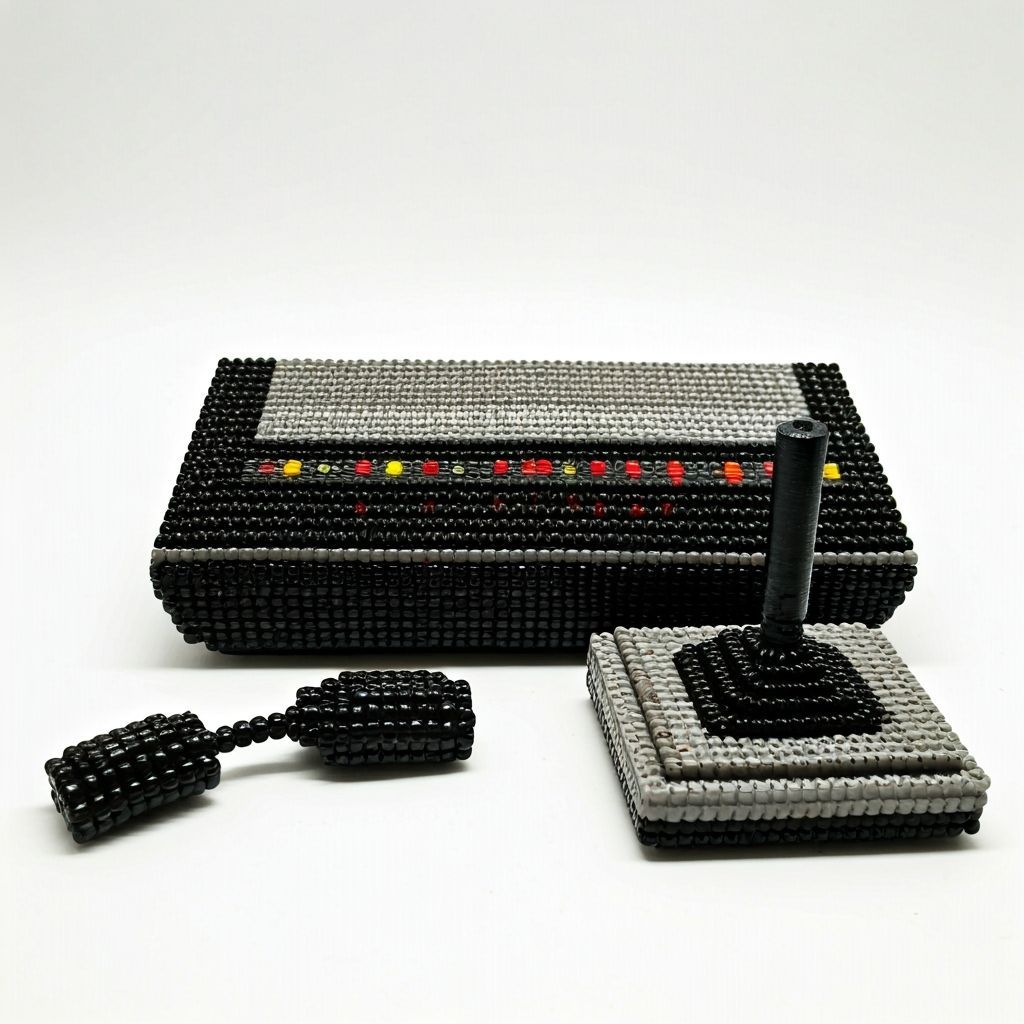 Atari 2600 Console Made of Glass Beads