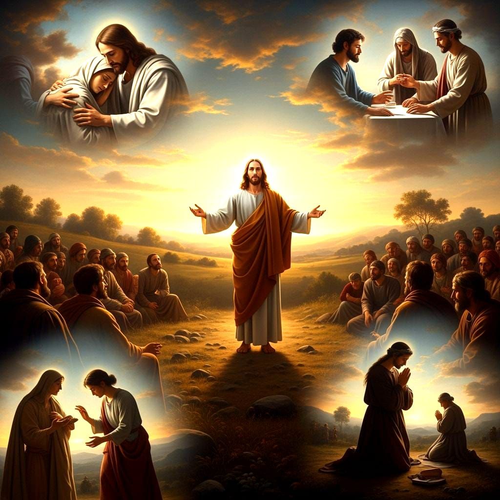 Renaissance Painting of Jesus and the Beatitudes